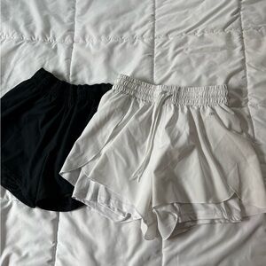 2 Women's Black and White running Shorts